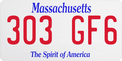 MA license plate 303GF6