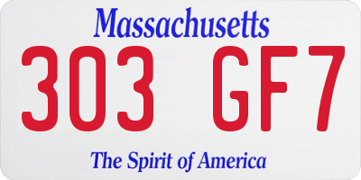 MA license plate 303GF7