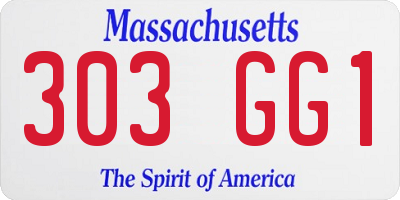 MA license plate 303GG1