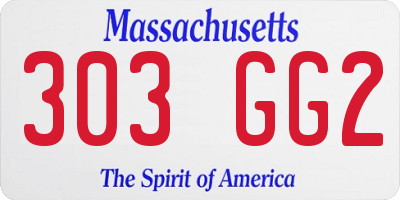 MA license plate 303GG2
