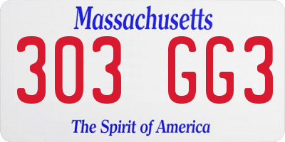 MA license plate 303GG3
