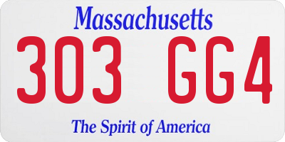 MA license plate 303GG4