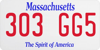 MA license plate 303GG5