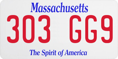 MA license plate 303GG9