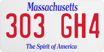 MA license plate 303GH4