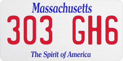 MA license plate 303GH6