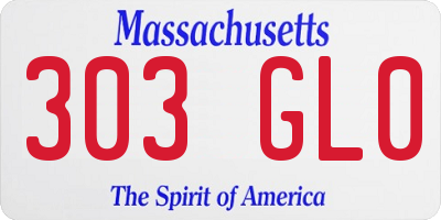 MA license plate 303GL0