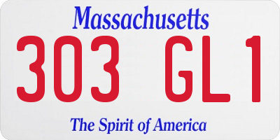 MA license plate 303GL1