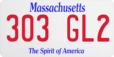 MA license plate 303GL2