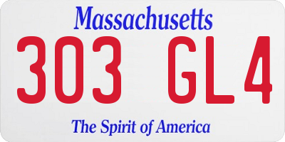 MA license plate 303GL4