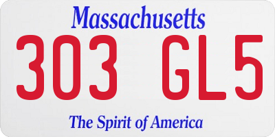 MA license plate 303GL5