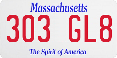 MA license plate 303GL8