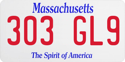 MA license plate 303GL9