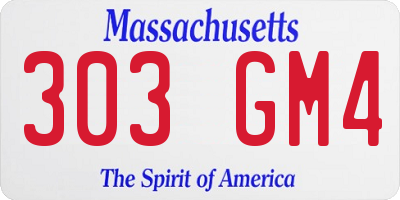 MA license plate 303GM4