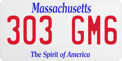 MA license plate 303GM6
