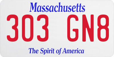 MA license plate 303GN8