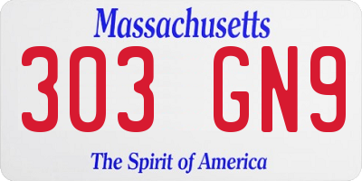 MA license plate 303GN9