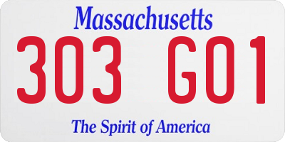 MA license plate 303GO1