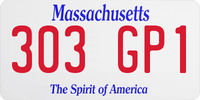 MA license plate 303GP1