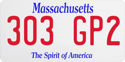 MA license plate 303GP2