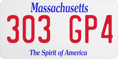 MA license plate 303GP4