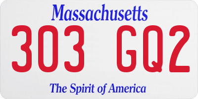 MA license plate 303GQ2