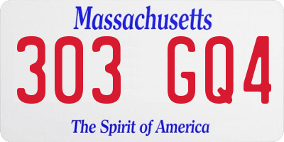 MA license plate 303GQ4