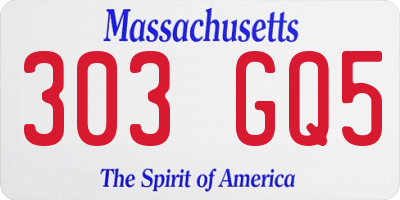 MA license plate 303GQ5