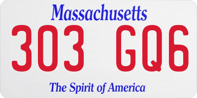 MA license plate 303GQ6