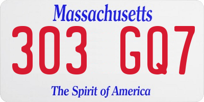 MA license plate 303GQ7
