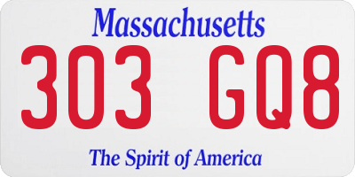 MA license plate 303GQ8