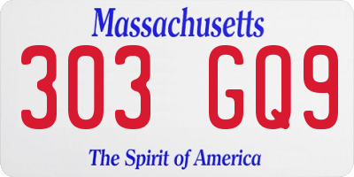 MA license plate 303GQ9