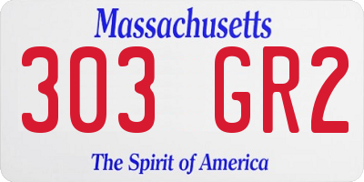 MA license plate 303GR2