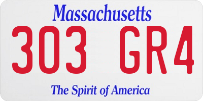 MA license plate 303GR4