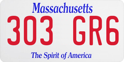 MA license plate 303GR6