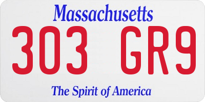 MA license plate 303GR9