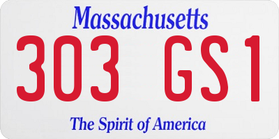 MA license plate 303GS1