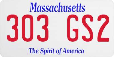 MA license plate 303GS2