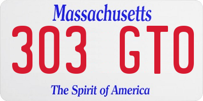 MA license plate 303GT0