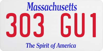 MA license plate 303GU1