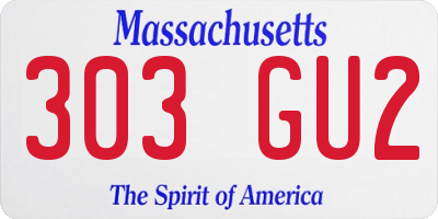 MA license plate 303GU2