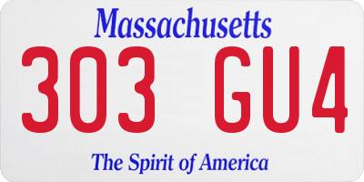MA license plate 303GU4