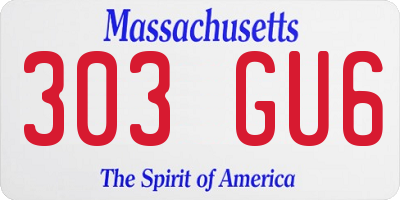 MA license plate 303GU6