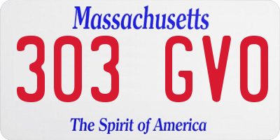 MA license plate 303GV0