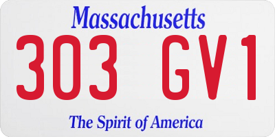 MA license plate 303GV1