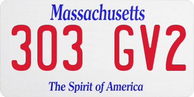 MA license plate 303GV2