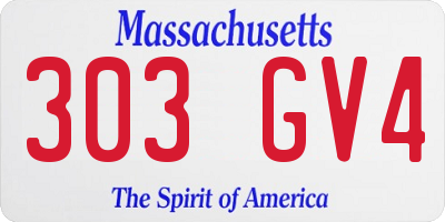 MA license plate 303GV4