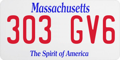 MA license plate 303GV6