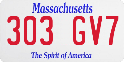 MA license plate 303GV7