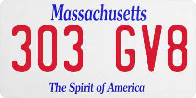 MA license plate 303GV8